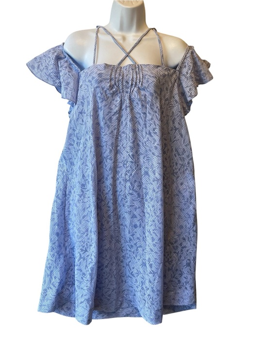 HD in Paris Dresses & Skirts - HD in Paris Anthropologie Dayflower swing dress L Blue Off the shoulder Strappy